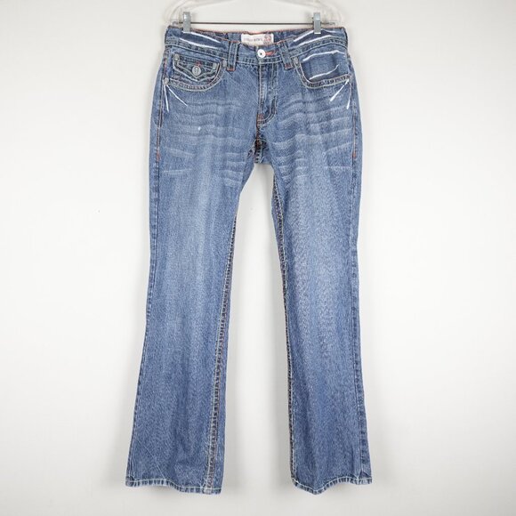 Vintage Laguna Beach Jeans Mens 34 (36x34) Y2K Skull Biker Denim Made in USA - Picture 2 of 12